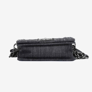 Chanel Boy Bag Small in Grey Denim with Palladium Hardware