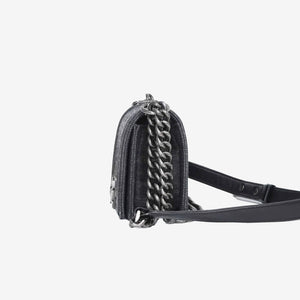 Chanel Boy Bag Small in Grey Denim with Palladium Hardware