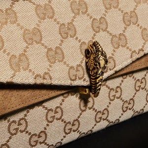Gucci Dionysus Small Shoulder Bag GG Canvas - sand and brown GG canvas