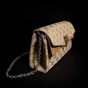 Gucci Dionysus Small Shoulder Bag GG Canvas - sand and brown GG canvas