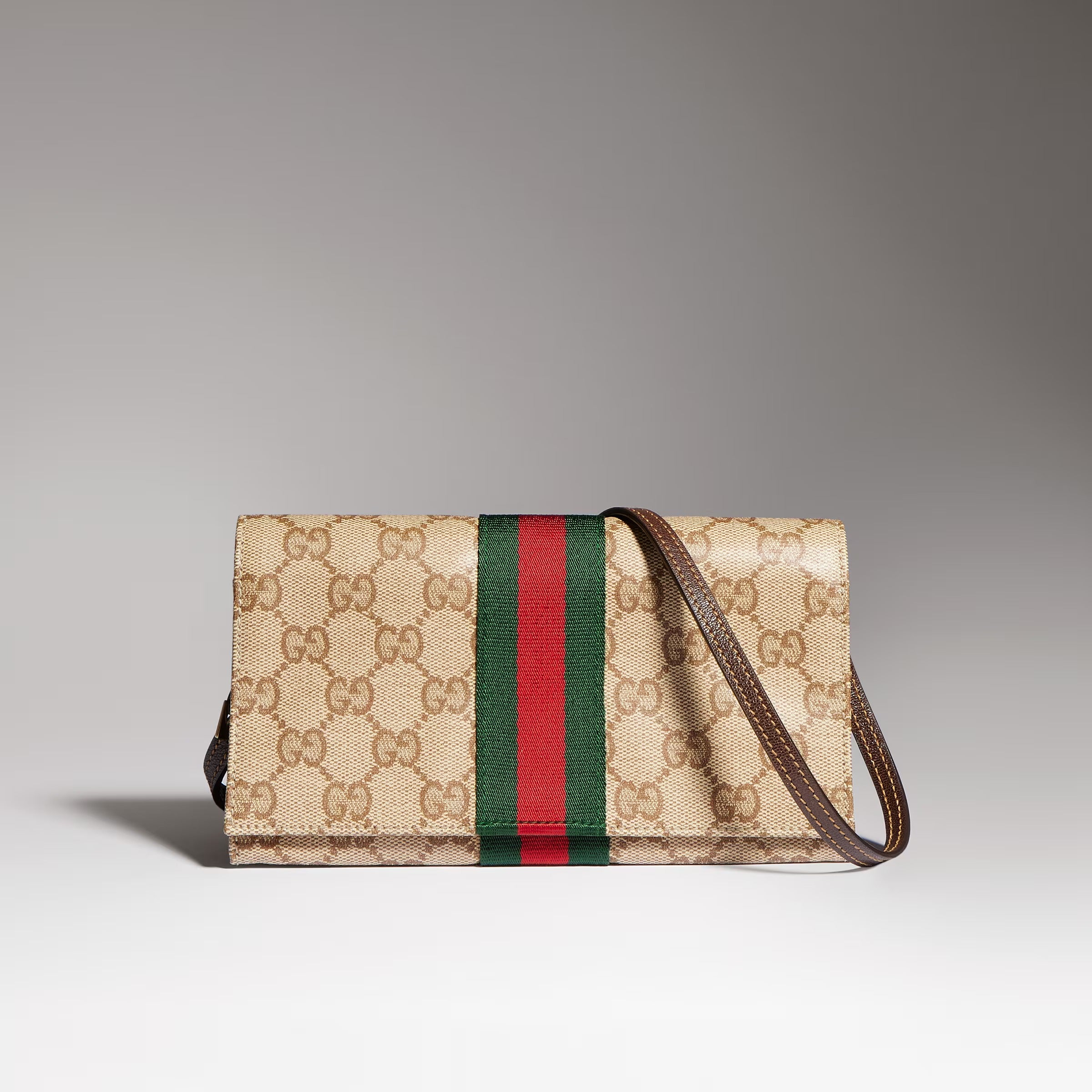 Gucci GG Small Pouch With Strap And Web
