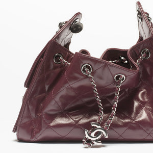 25 Hobo Bag Small Dark Burgundy Caviar Ruthenium hardware
