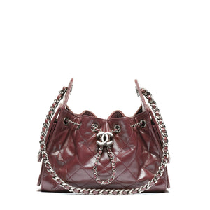 25 Hobo Bag Small Dark Burgundy Caviar Ruthenium hardware