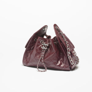 25 Hobo Bag Small Dark Burgundy Caviar Ruthenium hardware
