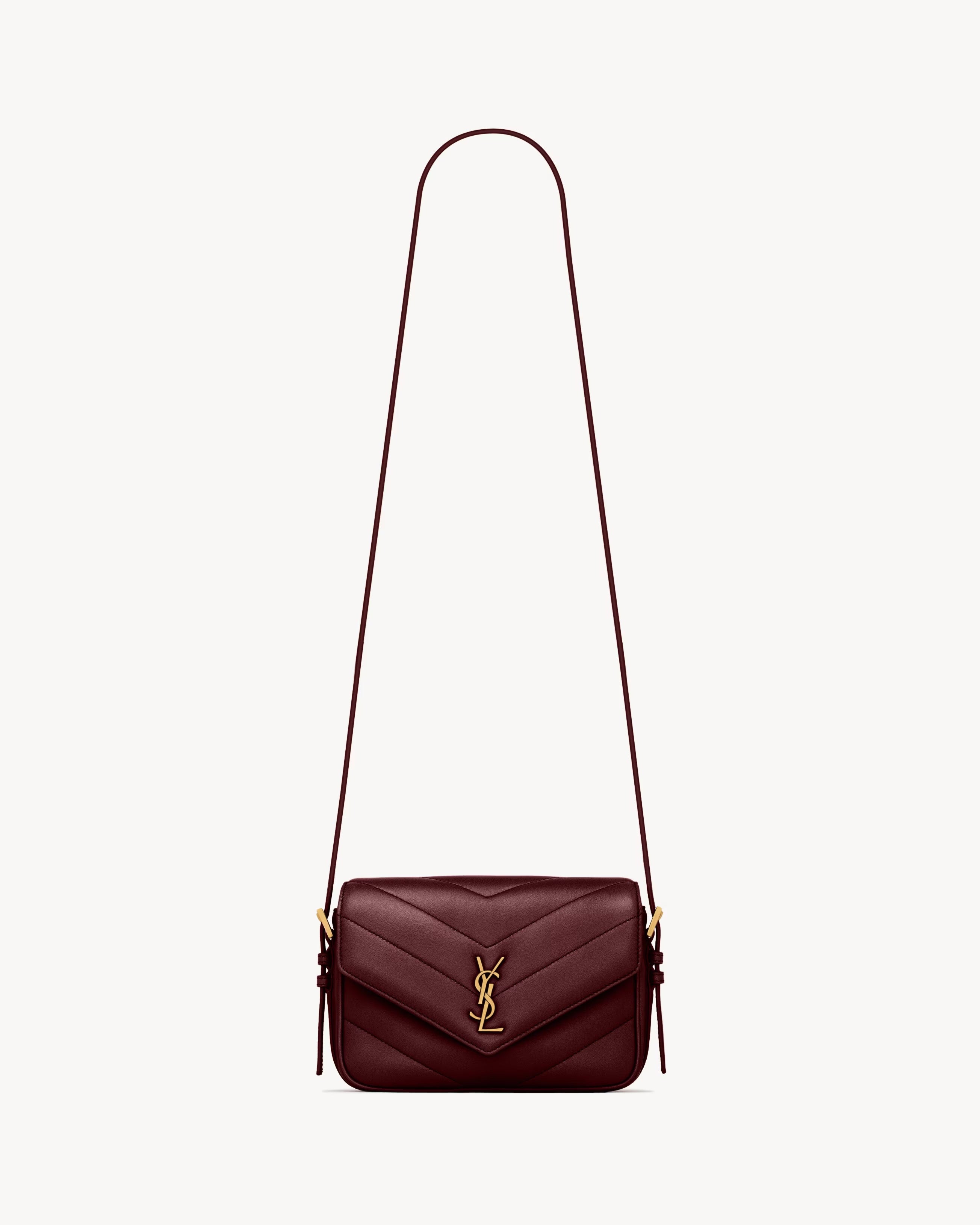 YSL Loulou Toy Crossbody In Matelasse Lambskin - ROUGE CABERNET
