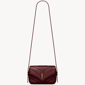 YSL Loulou Toy Crossbody In Matelasse Lambskin - ROUGE CABERNET