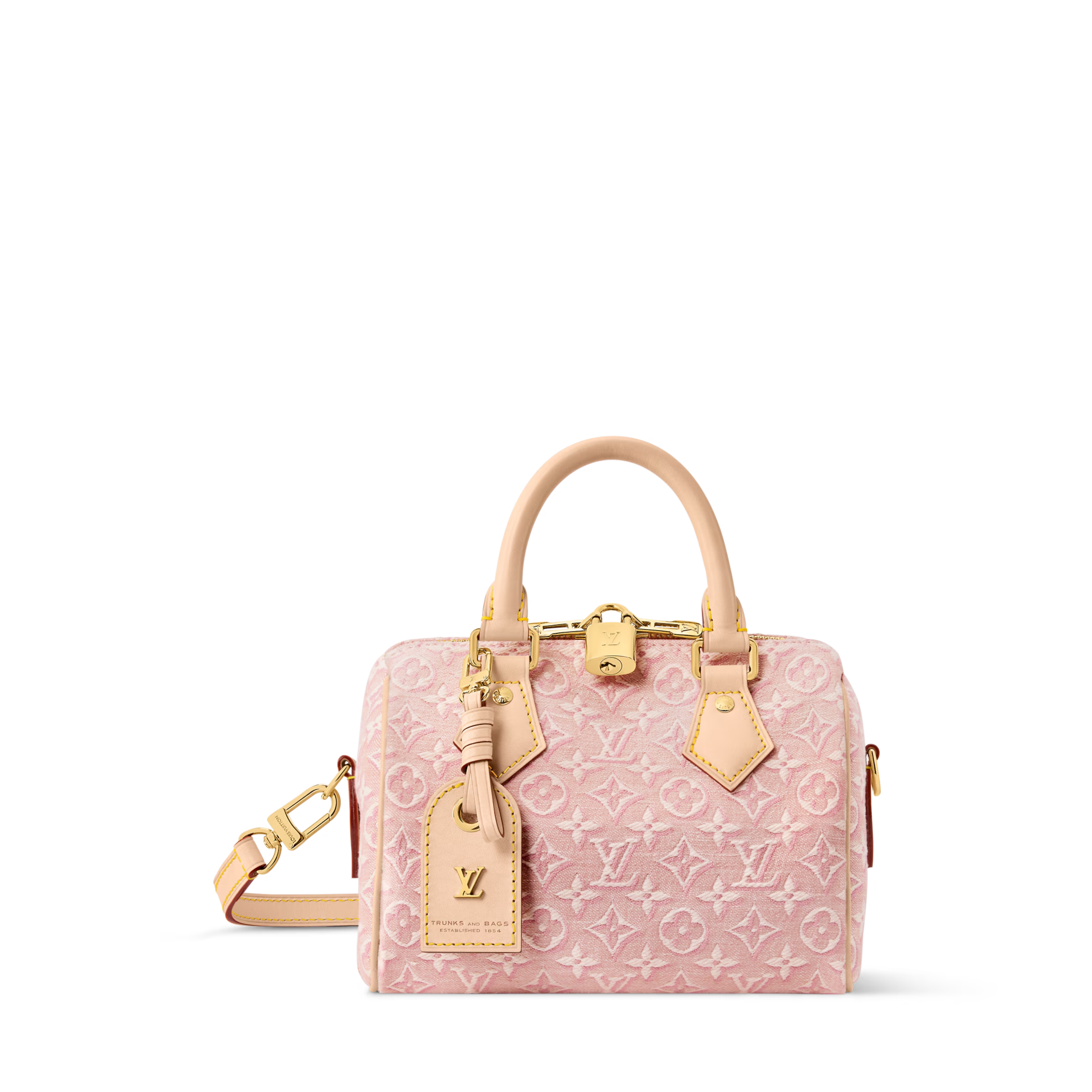LOUIS VUITTON Speedy Bandoulière 20 Monogram Emblème Rose Ruban Other Monogram Canvas
