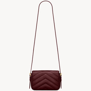 YSL Loulou Toy Crossbody In Matelasse Lambskin - ROUGE CABERNET