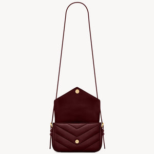 YSL Loulou Toy Crossbody In Matelasse Lambskin - ROUGE CABERNET