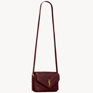 YSL Loulou Toy Crossbody In Matelasse Lambskin - ROUGE CABERNET