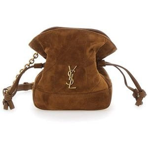 YSL Brown Suede Mini Jamie Bucket Bag