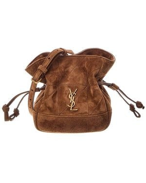 YSL Brown Suede Mini Jamie Bucket Bag