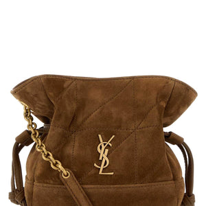 YSL Brown Suede Mini Jamie Bucket Bag
