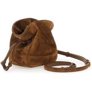 YSL Brown Suede Mini Jamie Bucket Bag