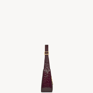 YSL Le 5 A 7 In Crocodile-Embossed Patent Leather - DARK AUBERGINE