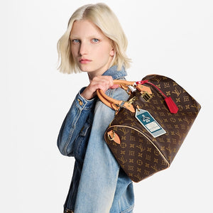 LOUIS VUITTON Speedy Soft 30 Crafty Monogram Red Sari Monogram