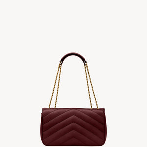 YSL Loulou Medium In Matelasse Lambskin - ROUGE CABERNET