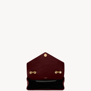 YSL Loulou Medium In Matelasse Lambskin - ROUGE CABERNET