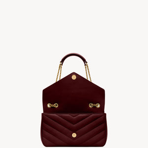 YSL Loulou Medium In Matelasse Lambskin - ROUGE CABERNET