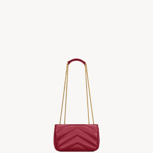 YSL Loulou Mini In Lambskin - DEEPLY RED