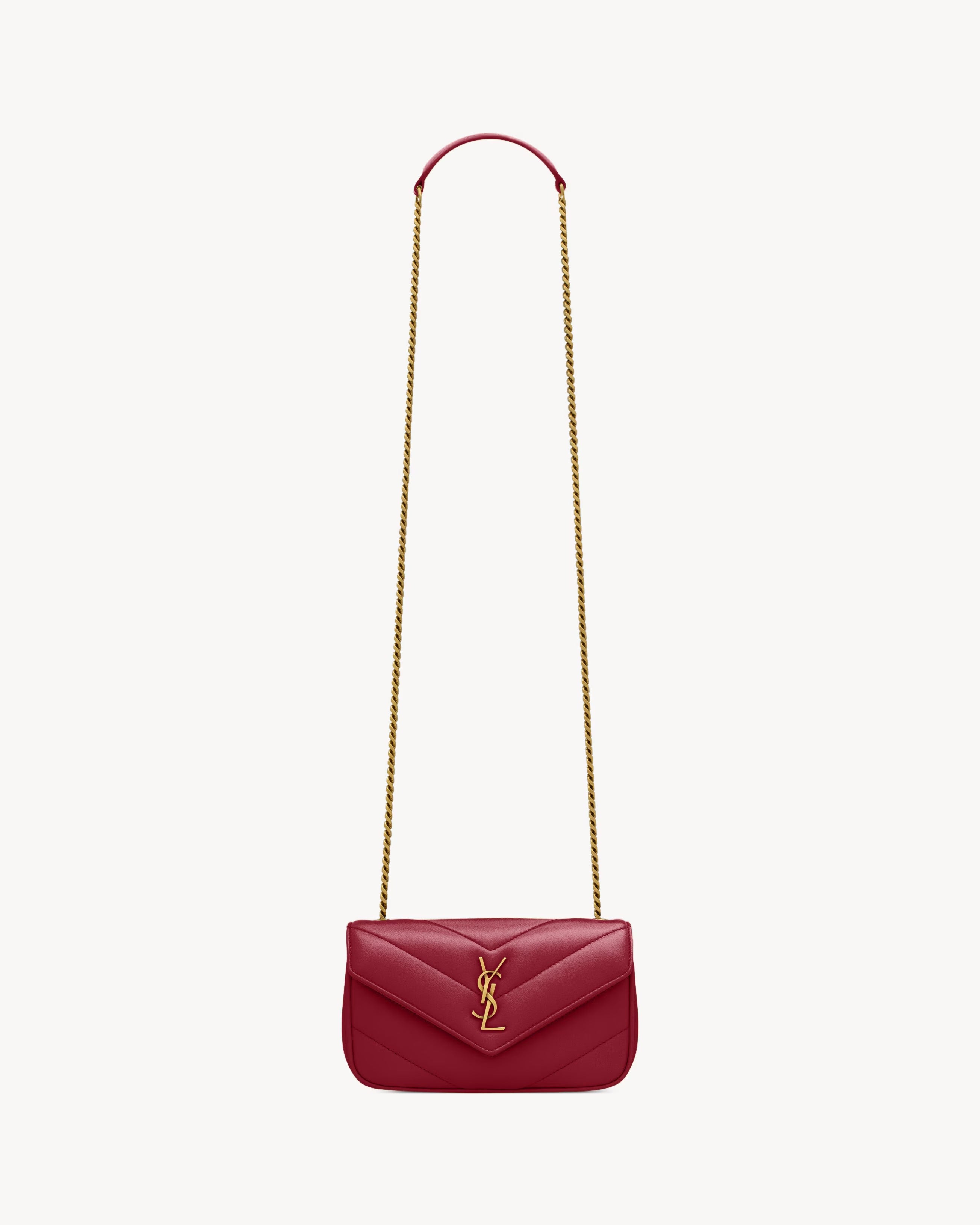 YSL Loulou Mini In Lambskin - DEEPLY RED