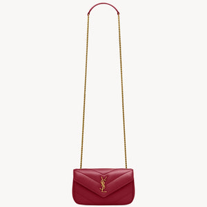 YSL Loulou Mini In Lambskin - DEEPLY RED