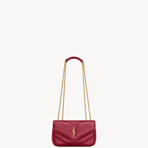 YSL Loulou Mini In Lambskin - DEEPLY RED