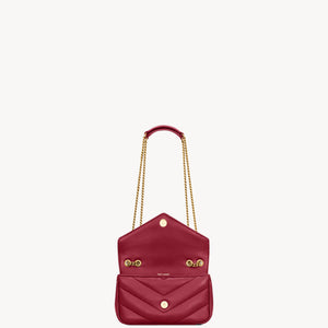 YSL Loulou Mini In Lambskin - DEEPLY RED