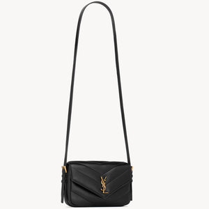 YSL Loulou Toy Crossbody In Matelasse Lambskin - BLACK