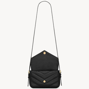 YSL Loulou Toy Crossbody In Matelasse Lambskin - BLACK