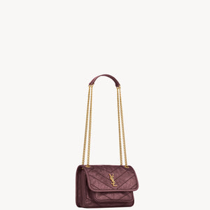 YSL Niki Mini In Vintage Leather - ROUGE CABERNET