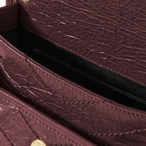 YSL Niki Mini In Vintage Leather - ROUGE CABERNET