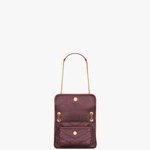YSL Niki Mini In Vintage Leather - ROUGE CABERNET