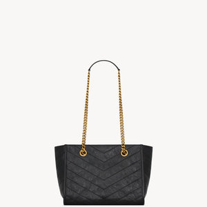 YSL Niki Small Shopping In Vintage Leather - BLACK