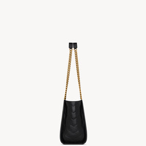 YSL Niki Small Shopping In Vintage Leather - BLACK