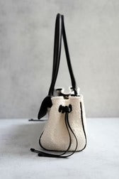 Chanel 26S Small Shopping Bag Black Ecru Tweed Leather SS26