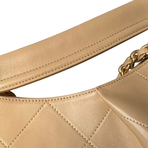Quilted Leather Hobo Shoulder Bag