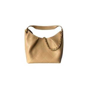 Quilted Leather Hobo Shoulder Bag