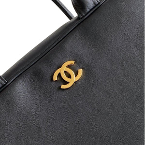 Calfskin Large Perfect Bowling Bag Black