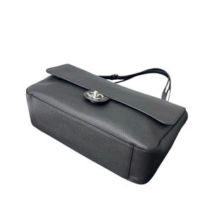 Grained Calfskin Small Souplissimo Maxi Flap Black bag