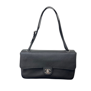 Grained Calfskin Small Souplissimo Maxi Flap Black bag