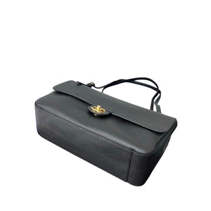 Grained Calfskin Small Souplissimo Maxi Flap Black bag