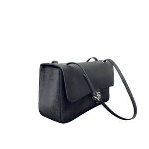 Grained Calfskin Small Souplissimo Maxi Flap Black bag