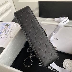 Classic Quilted Caviar Leather Medium Double Flap Bag