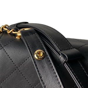 Black Matelassé 25 Lambskin Chain Shoulder Bag