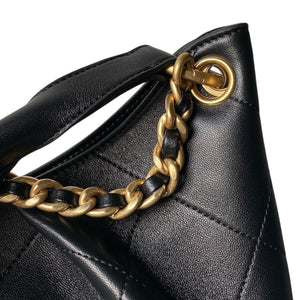 Quilted Leather Hobo Shoulder Bag
