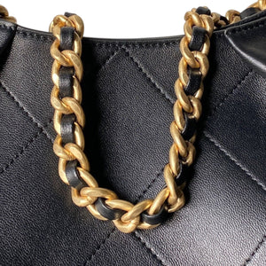 Quilted Leather Hobo Shoulder Bag