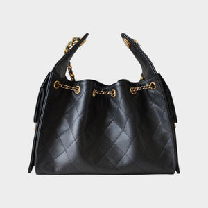 25 Quilted Leather Drawstring Handbag
