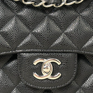 Black Classic Jumbo Double Flap Bag