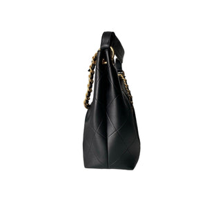 Quilted Leather Hobo Shoulder Bag